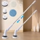 thumbnail image 4 of Cepillos de limpieza de alta velocidad con 5 cabezales reemplazables y mango extensible ajustable. Cepillo de limpieza potente para azulejos de baño. Cepillo de limpieza blanco., 4 of 9