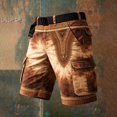 thumbnail image 2 of Summer Mens Cargo Shorts Tie-Dye Print Ethnic Loose Fit Trousers Travel Hiking Casual Athletic Beach Shorts With Pockets, 2 of 3