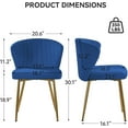 thumbnail image 2 of DEXS Velvet Vanity Chair Modern Makeup Chair with Golden Legs and Back Support, Small Accent Chair for Dressing Table Living Room Bedroom.Navy, 2 of 14