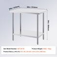 thumbnail image 4 of KFFKFF Metal Prep Station, Dimensions 24 x 36 x 34 Inch, Can Hold Up to 750 lbs, Robust Steel Worktable with 3 Customizable Height Settings, Suitable for Commercial Kitchen, Garage, Restaurant, 4 of 8