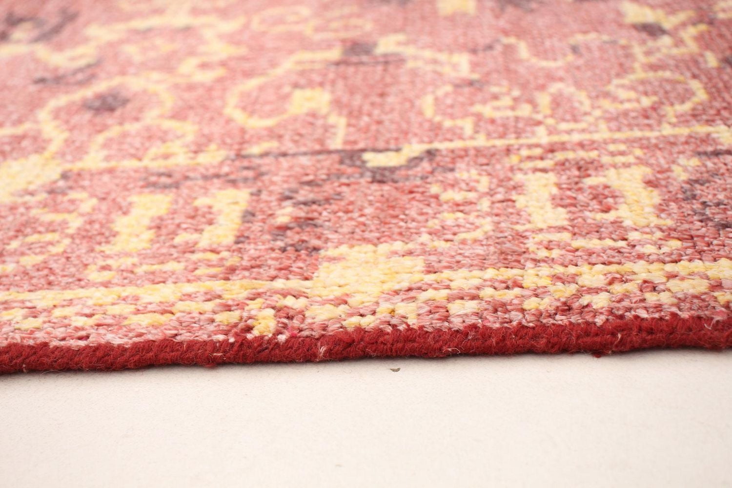 ECARPETGALLERY 5'1" x 7'10" Bordered Jules Oushak Hand-knotted Area Rug for Living Room, Dining Room and Bedroom in Red