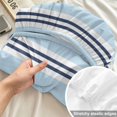 thumbnail image 4 of King Size Fitted Sheet Set - Light Blue Striped 3 Piece Bedding Sets 16" Deep Pocket Fitted Sheet with 2 Pillowcases, Minimalist Vertical Stripes Brushed Microfiber Hotel Luxury Bed Sheets, 4 of 9