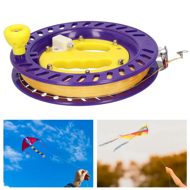 HURRISE Kite Line Winder,Kite Grip Wheel with Line,Outdoor Kite Flying Line  Winder String Winding Handle Reel Grip Wheel with 400M Line 