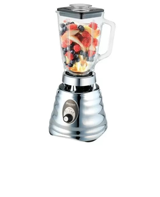 Oster 4655 Chrome 3 Speed Blender with 5 Cup Glass Jar, 1000 Watt Motor,  All Metal Drive System, Stainless Steel Blades