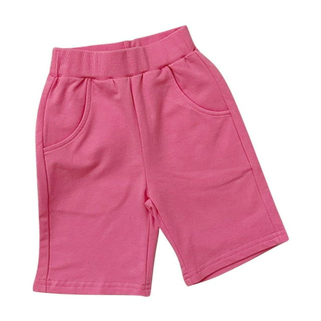 Birdeem Children Solid Color Summer Pants Baby Boy Girl Loose Pockets Half Shorts Pants