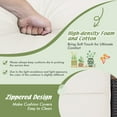 thumbnail image 6 of Costway Set of 2 Patio Rattan Ottoman Footrest Cushions Wooden Handle Off White, 6 of 8