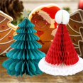 thumbnail image 3 of SUSHANG Clearance Christmas Santa Hat Tree Christmas Atmosphere Hat Christmas Honeycomb Christmas Decoration Santa Honeycomb Pendant, 3 of 9