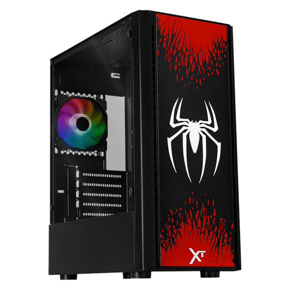 Gabinete XTREME PC GAMING Spider-Man II V3 Edition Mini Torre 3 Fan RGB Negro CXTSPII730BK