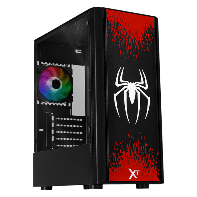 Gabinete XTREME PC GAMING Spider-Man II V3 Edition Mini Torre 3 Fan RGB Negro CXTSPII730BK