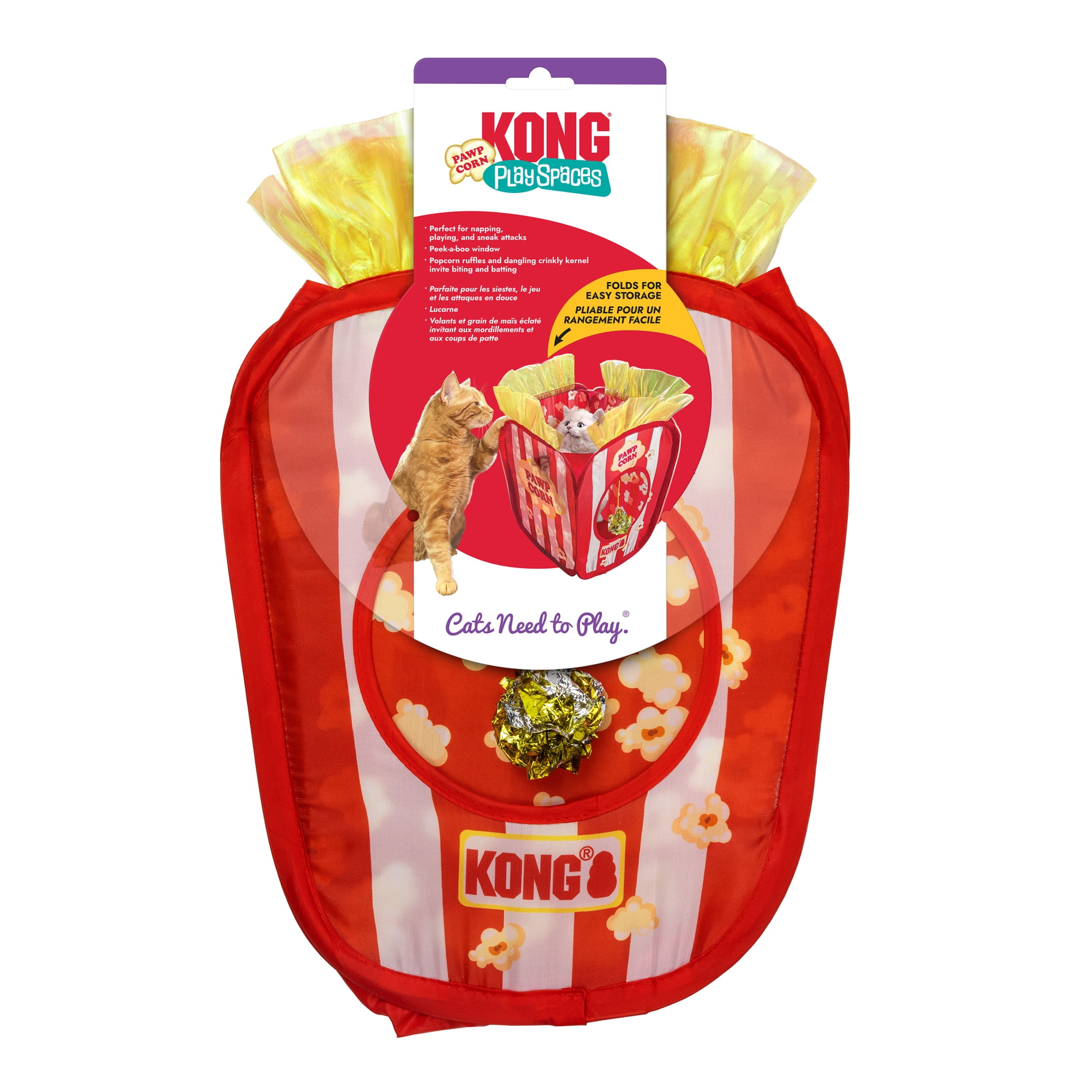 KONG® Play Spaces Pawpcorn, Foldable Hiding Cat Toy