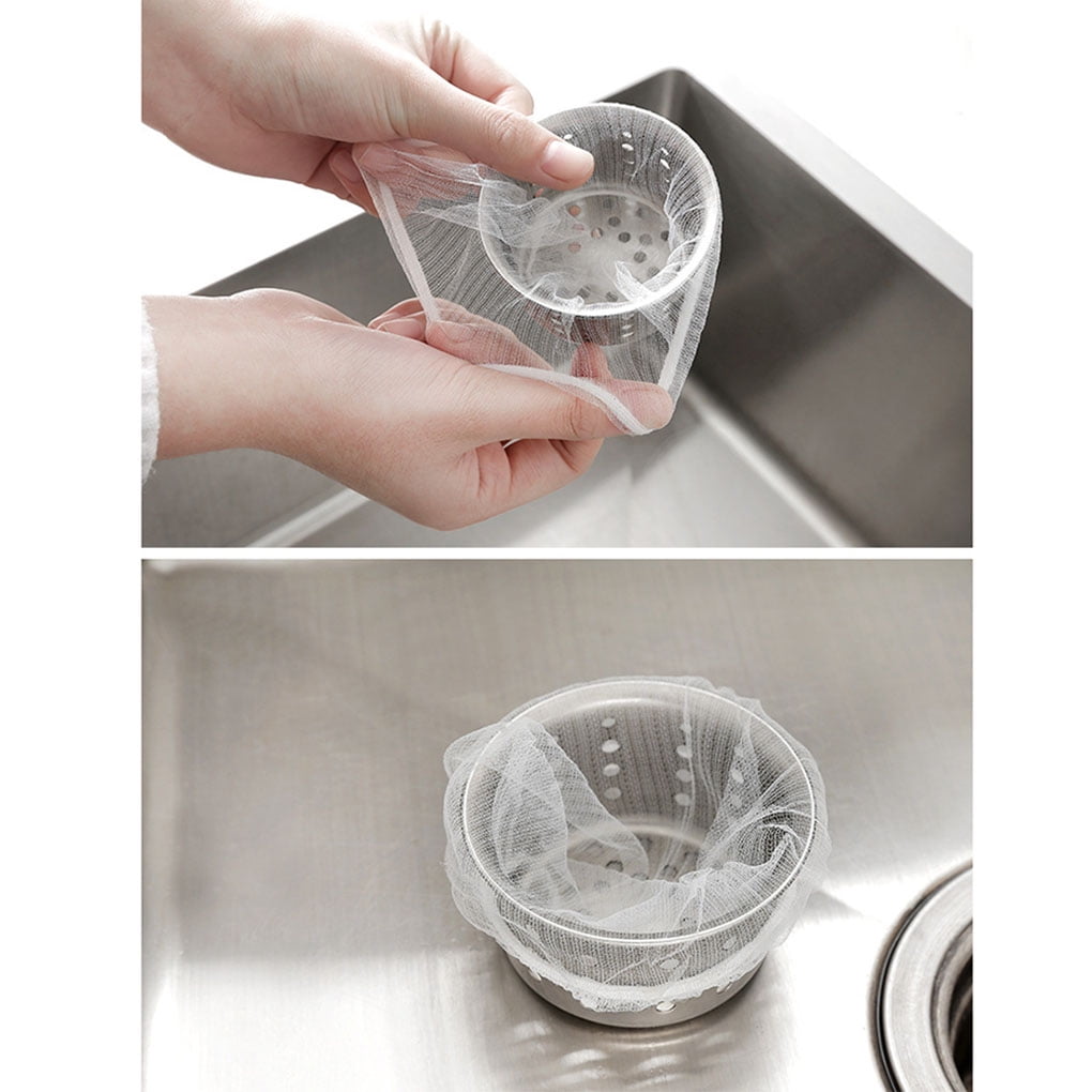 JOYFEEL 100pcs Polyester Sink Garbage Filter Bag Flexible Mesh Drain