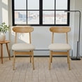 thumbnail image 4 of Ilios Innova | Paquete de 2 Sillas de Comedor Kora, Sillas Modernas de Madera de Caucho con Asiento Acolchado y Tapizado de Tela, Diseño Estilo Japandi y Nórdico, Color Café Claro, 4 of 9