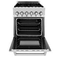 thumbnail image 6 of ZLINE 24" 2.8 cu. ft. Dual Fuel Range with Gas Stove and Electric Oven in Fingerprint Resistant Stainless Steel and Blue Gloss Door (RAS-BG-24), 6 of 21