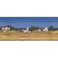 thumbnail image 2 of Plage de Sable Blanc Maisons Toit Rouge Océan Bleu Ciel Papier Peint Frontière Retro Design, Rouleau 15' x 10", 2 of 3