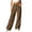 Brown, variant on Corduroy Wide Leg Pants Women High Waist Drawstring Loose Casual Soft Daily Long Trousers with Side Pockets Light Blue XL