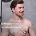 thumbnail image 2 of Silicone Body Scrubber Silver-Infused Dual-Sided 3-in-1 for Shower, Body Cleaning+Massage+Exfoliator Body Brush Buffer for Men and Women, Silicone Loofah, Non-Slip Handle (Black), 2 of 10