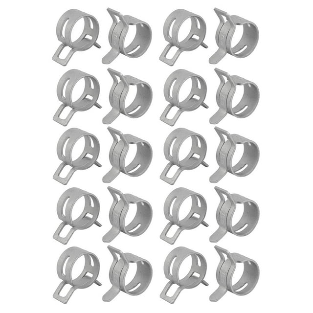 20 Pcs 15mm Spring Band Type Action Fuel Hose Pipe Low Pressure Air Clamp White