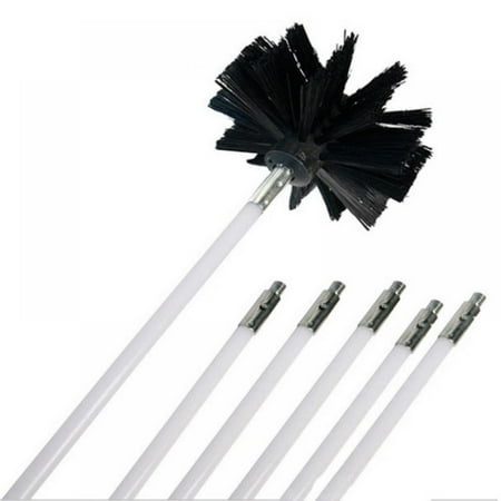 

12 Feet Dryer Vent Cleaning Brush Lint Remover Fireplace Chimney Brushes Extends Up to 12 Feet Synthetic Brush Head Use with or Without a Power Drill