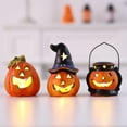 thumbnail image 5 of Halloween Jack-O-Lantern Lights, Cute Pumpkin Statue Decor with LED Lights, Battery Operated Table Ornaments for Home Party Decor, 5 of 5