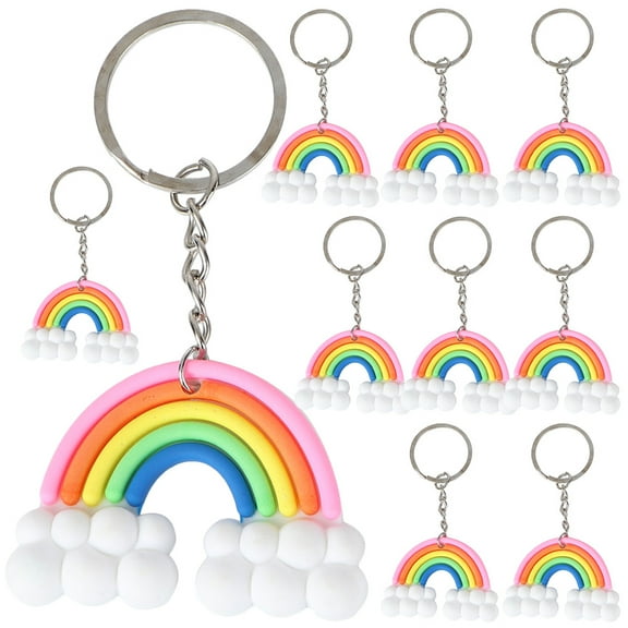 ORDDIART Keychains Multi-Colored Silicone 10Pcs 1.97X1.57X0.59in