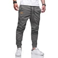 thumbnail image 2 of GrmtClth Cotton Casual Cargo Joggers for Men with Pockets | Elastic Waist Drawstring, Track Jogging Sweatpants, Hiking,Outdoor, Comfortable Dark Gray 2XL, 2 of 4