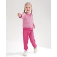 thumbnail image 3 of SANMIO Toddler Girl Clothes Girls Tracksuit Outfit Cute Striped Sweatshirt Sweatpants Set Fall Winter Sweatsuit For Girls 1-5T, 3 of 7