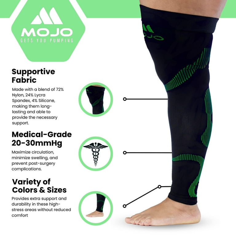 Mojo Compression Footless Thigh High Unisex 20-30mmHg Black