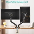 thumbnail image 3 of Soporte Doble Monitor WALI Negro con Brazo de Resorte de Gas Ajustable para Monitores de hasta 32 Pu, 3 of 9