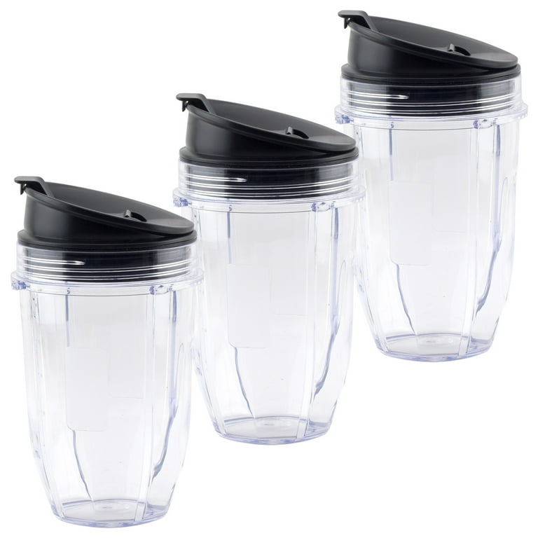 3 Pack 12 oz Cup with Sip & Seal Lid Replacement Part Compatible with Nutri Ninja Auto-iQ 426KKU450 408KKU641