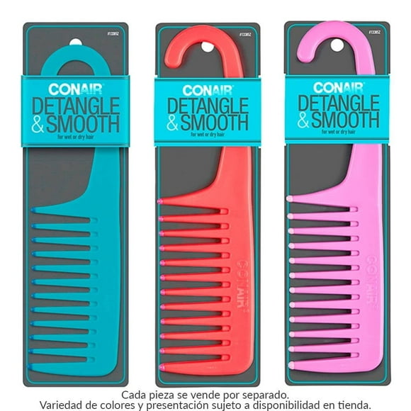 Peine para desenredar Conair con cerdas anchas varios colores 84317MXX 1 pza