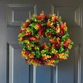 thumbnail image 3 of Hvmvliv Fall Door Wreath Artificial Red Leaves Wreath - 15In Large Size Fall Wreath For Front Door Wall Window Decoration A, 3 of 7
