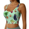 thumbnail image 2 of Sports Bras For Women Workout Tank Tops, Onion Garlic Eggplant Running Vest With Removable Cups, 2 of 2