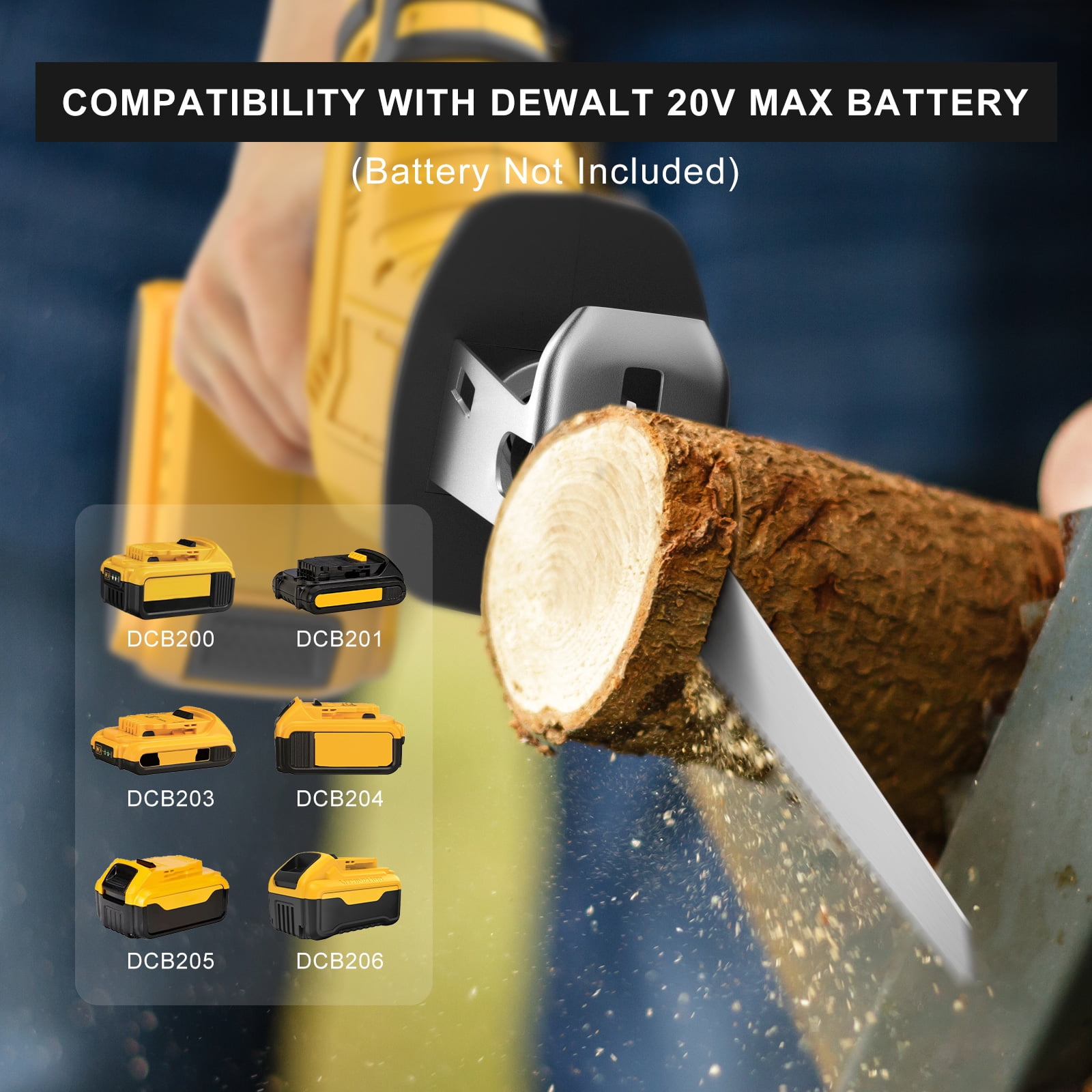 Cordless Reciprocating Saw for Dewalt 20V Battery, 150W Power Brush Reciprocating Saws, 0-3500 SPM Variable Speed, 4 Saw Blades Kit Cutting Tool for Wood Metal PVC (Not Included Battery )