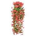 thumbnail image 2 of Artificial Fake Hanging Flowers Plants for Outdoor Spring Summer Decoration, 1PCS Faux Silk UV Resistant Look Real Trailing Vines for Outside Home Planter Porch Patio(red), 2 of 9