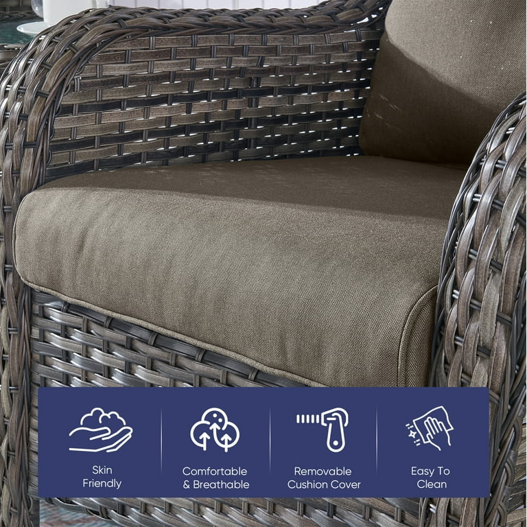 Gymojoy Outdoor 4-Piece Deep Seat Cushion Set, 22 x 25, Water