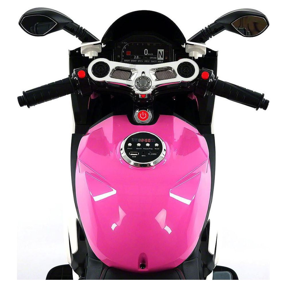 2021 Racing Style Ride On Car Motorcycle Toy for Kids 12V Powered  Pink