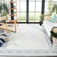 thumbnail image 4 of SAFAVIEH Machine Washable Rug Indoor/Outdoor Bermuda Collection - Bermuda Zoey Floral Bordered Indoor/Outdoor Area Rug Ivory/Light Blue, 6'7" x 6'7" Square, 4 of 9