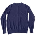 thumbnail image 5 of Women Casual Button Front Cardigan Long Sleeve Knitted Sweater Solid Color Crew Neck Soft Warm Outerwear Lightweight Daily Wear Fashion Clothing Navy XL, 5 of 5