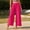 Hot Pink, variant on Womens High Waist Side Slit Wide Leg Pants Drawstring Yoga Dance Casual Cropped Trousers Black L