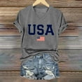 thumbnail image 2 of Women's 4th of July T-Shirt American Flag Print V-Neck Tops Patriotic Independence Day Blouse 2026 Summer Casual Tee, 2 of 3