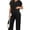 Black, variant on Women's Maternity Sets 2 Piece Sets Ribbed Knit Short Sleeve Outfit Maternity Lounge Wear Soft Pregnant Pajamas Plus Size Sweatsuits Sets