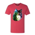 thumbnail image 2 of Earth Wolf Trees Mountains Nature Animal Lover Mens Premium Tri Blend T-Shirt, Vintage Red, 2XL, 2 of 3