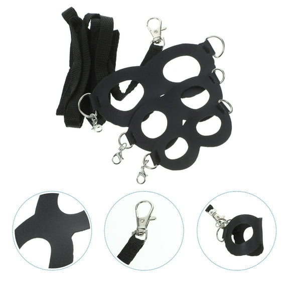BESTOYARD Bearded Dragon Leash Reptile Lizard Leash Black 1 Set 4.3*1.8*0.04in