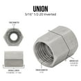 thumbnail image 4 of 4LIFETIMELINES Stainless Steel Brake Line Union, 5/16 (1/2-20 Inverted), Bag of 10, 4 of 5