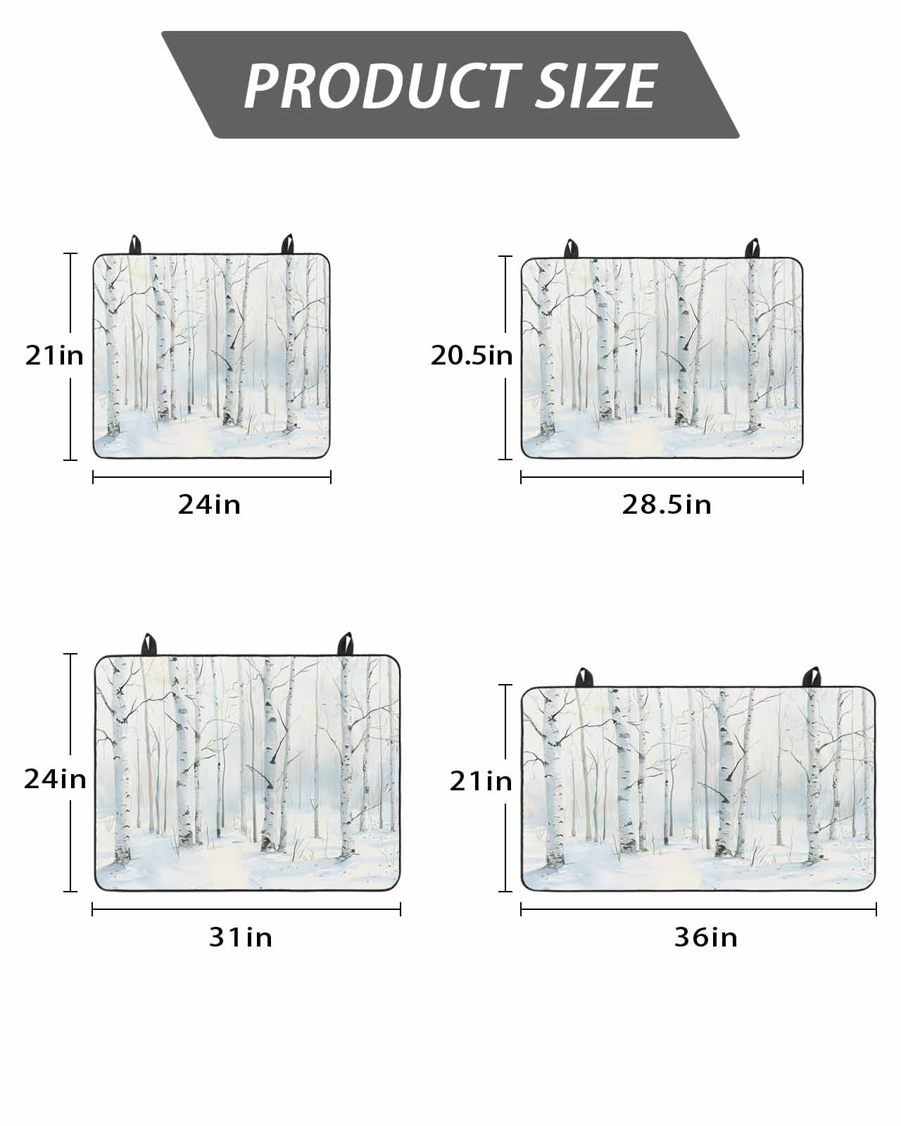 Stove Top Covers for Electric Stove, Christmas Tree Glass Stovetop Cover Protector, White Xmas Snowflake Watercolor Induction Cooktop Protector Oven Mat for Kitchen Countertop 24"x21"