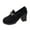 Black, variant on Women's Dress Shoes Mary Janes Comfortable Low Block Heels Pumps Round Closed Toe Chunky Ankle Strap Shoes for Work Flight Black 9