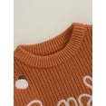 thumbnail image 6 of aturustex Halloween Clothes for Baby Girls Boys Sweater Rompers 0-18M Infant Pumpkin Letter Embroidery Pullovers Bodysuits Long Sleeve Jumpsuits Toddler Fashion Cute Thick Cozy Warm Fall Outfits, 6 of 7