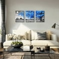 thumbnail image 2 of Mountain Landscape Abstract Painting Canvas Wall Art For Living Room Bathroom Wall Decor For Bedroom Kitchen Artwork Canvas Prints 3 Pieces Modern Framed Office Home Decorations Watercolor Picture, 2 of 5