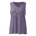 thumbnail image 3 of V Neck Tank Tops for Women Dandelion Print Sleeveless Shirts Spread Kindness Graphic Tees Casual Loose Fit Tunic Tops, 3 of 3