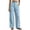 Blue, variant on ClodeEU Women's Elastic High Waist Wide Leg Trousers, Casual Work Pants with Pockets Army Green,Women's Plus L